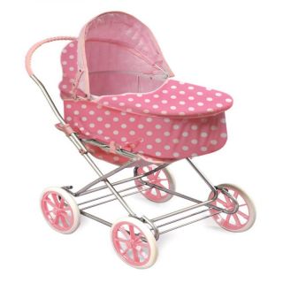 Badger Basket Just Like Mommy Pink Polka Dot 3 in 1 Doll Pram   00563