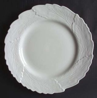 Spode New England Dinner Plate, Fine China Dinnerware   White Bone, Leaf Shapes