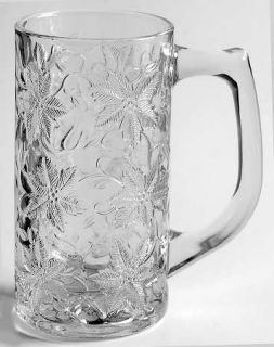 Princess House Crystal Fantasia Beer Glass   Clear,Pressed Dinnerware,Floral Des
