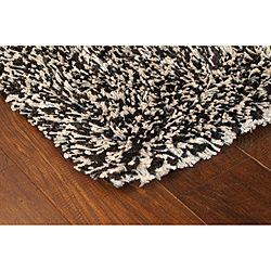Manhattan Tweed Black/ Ivory Shag Rug (23 X 79)