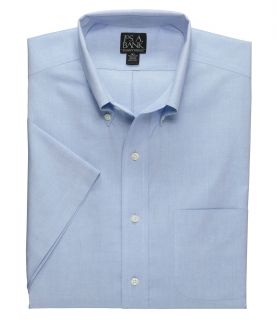 Traveler Pinpoint Short Sleeve Solid Buttondown Collar Dress Shirt JoS. A. Bank