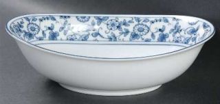Noritake Arcadia 10 Oval Vegetable Bowl, Fine China Dinnerware   Blue Floral, R
