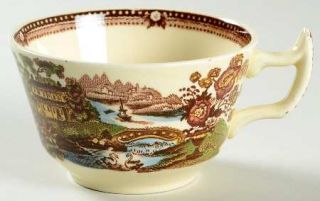 Alfred Meakin Tonquin Brown Multicolor Flat Cup, Fine China Dinnerware   Brown M