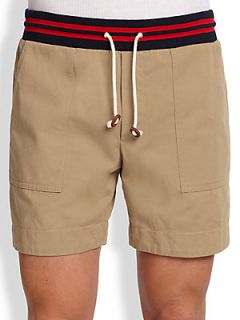 Band of Outsiders Drawstring Chino Shorts   Beige