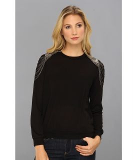Tbags Los Angeles Sweater Top w/ Cascading Shoulder Embellishment Womens Sweater (Multi)