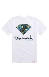 Mens Diamond Supply Co Tee   Diamond Supply Co Floral Script Logo T Shirt