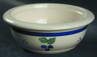 Hartstone Blueberry (Blue Band) Coupe Cereal Bowl, Fine China Dinnerware   Blue