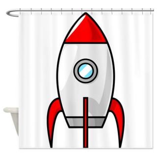  red and white rocket Shower Curtain  Use code FREECART at Checkout