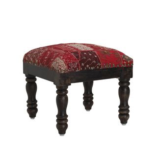 Elements 12 inch Red Patchwork Low Stool