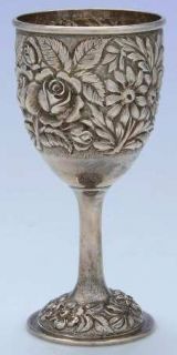 Kirk Stieff Stieff Rose (Sterling,1892,Hlwr)  Chased Water Goblet   Sterling, 18