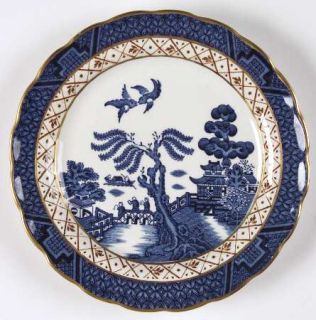 Booths Real Old Willow Blue Bread & Butter Plate, Fine China Dinnerware   Blue W