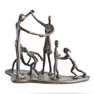 Children and Parents At Play Bronze Sculpture