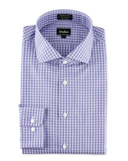 Non Iron Classic Fit Gingham Checked Dress Shirt, Purple