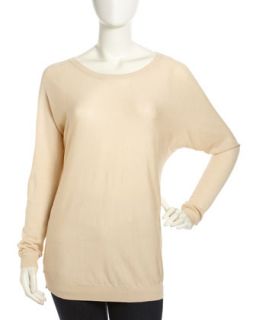 Knit Dolman Sleeve Sweater, Blond Wood