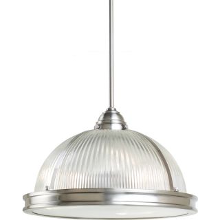 Pratt Street Prismatic 3 light Brushed Nickel Pendant With Prismatic Glass And Diffuser