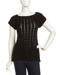 Audrey Crochet Top, Black