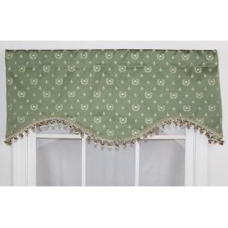 Bee De Lis Green Cornice Valance (GreenCurtain style RLF home valanceConstruction Rod pocketPocket measures 3 inchesFor use on a 2 1/2 inch continental or standard rodLining Ivory lining at 70 percent polyester, 30 percent cottonDimensions 17 inches 