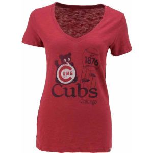 Chicago Cubs 47 Brand MLB Womens Vneck Scrum T Shirt