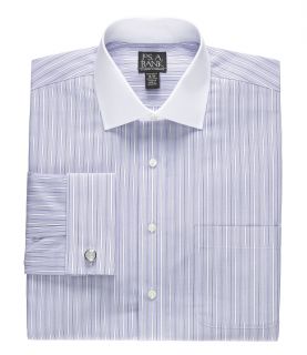Traveler Spread Collar Stripe Dress Shirt French Cuff Big and Tall Sizes by JoS.