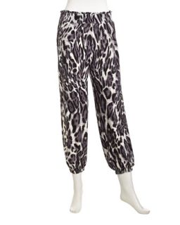 Stretch Leopard Pull On Pants