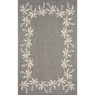 Beach Border Grey Outdoor Rug (710 X 910)