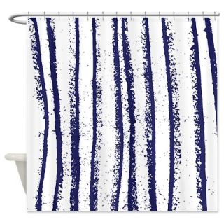  Navy and White Striped Shower Curtain  Use code FREECART at Checkout