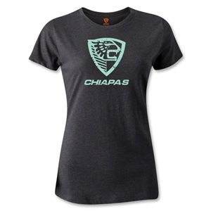 hidden Jaguares de Chiapas Distressed Womens T Shirt (Dark Gray)