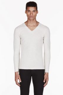 Diesel Light Grey Frak V_neck T_shirt