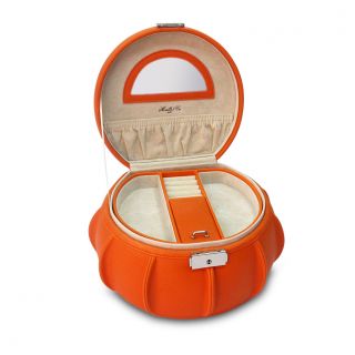 Orange Allison Leather Jewelry Box (Orange Materials Leatherette Dimensions 9 inches x 8 inches x 7 inches  )