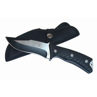 Bone Edge 9 inch Two Tone Blade Hunting Knife (Black & silver Blade materials Stainless steel Handle materials G10 handle Blade length 4.5 inches Handle length 4.5 inches Weight 1 pound Dimensions 10 inches long x 6 inches wide x 4 inches high Befor
