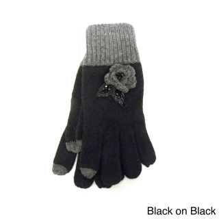 Womens Embellished Smartouch Touchscreen Compatible Gloves