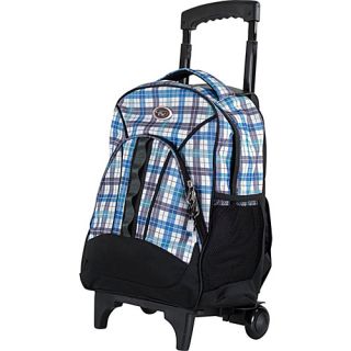 Grand Stand Rolling Backpack   Blue Plaid