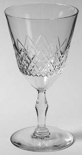 Kosta Boda Kos31 Wine Glass   Clear,Cut Crisscross Design,No Trim