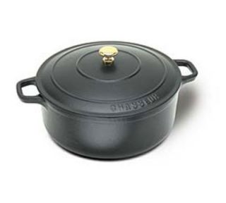World Cuisine 6.75 qt Dutch Oven w/ Lid & Bronze Knob, Enameled Cast Iron, Black