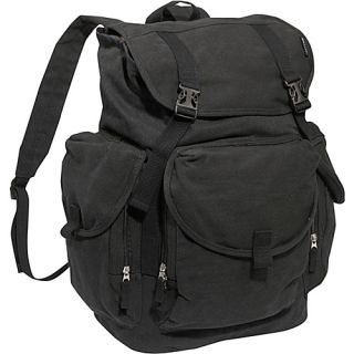 Large Cotton Canvas Backpack   Black