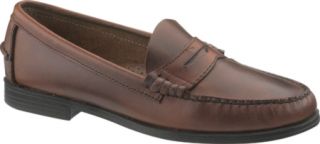 Womens Sebago Plaza   Brown Leather Penny Loafers