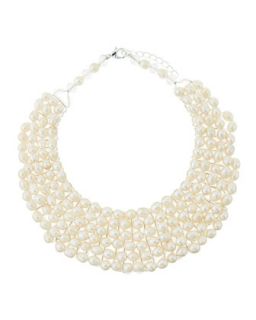 Pearly Layered Collar Necklace