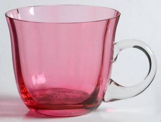 Pilgrim Glass Cranberry Punch Cup   Cranberry Bowl,Clear Stem,Optic