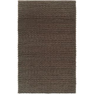 Hand woven Alchiba Chocolate Braided Texture New Zealand Wool Rug (2 X 3)