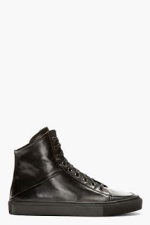 Silent By Damir Doma Black Leather Angled Throat High_top Sneakers
