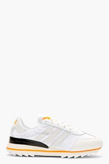 Y_3 White Neon Accent Rhita Sneakers