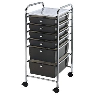 Alvin Blue Hills Storage Cart with Smoke Colored Drawers   SC10SM