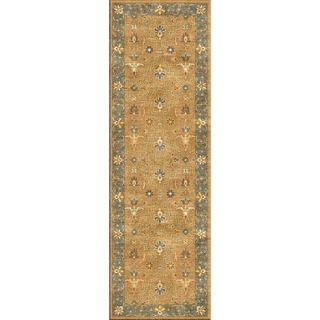 Hand tufted Traditional Oriental Pattern Brown Rug (26 X 8)