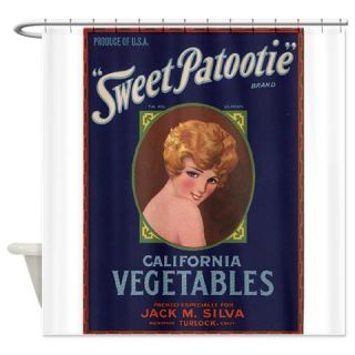  Vintage Fruit Vegetable Crate Label Shower Curtain  Use code FREECART at Checkout
