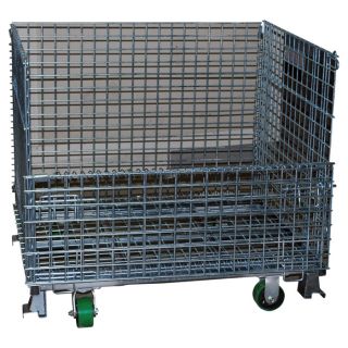 Atlas Collapsible Wire Mesh Senior Basket with Casters   4,000 Lb. Capacity