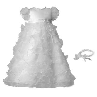 Josephine Baptism Dress with Headband Multicolor   1340   6/9 MONTHS, 6 9 months