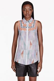 Mother Of Pearl Pale Grey Silk Crepe Umiko Blouse