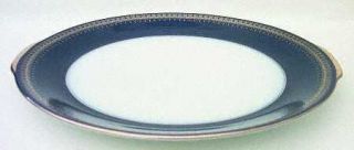 Christineholm Romanov Handled Cake Plate, Fine China Dinnerware   Gold Band/Scro