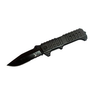 Bone Edge 9 inch Black Metal Folding Knife With Clip (BlackBlade materials Stainless steel Handle materials MetalBlade length 3.5 inchesHandle length 5.5 inchesWeight 0.8 ouncesDimensions 9 inches long x 4 inches wide x 2 inches deepBefore purchasin