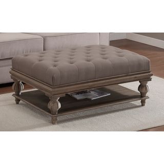 Elements Rubbed Medium Brown Wood Ottoman